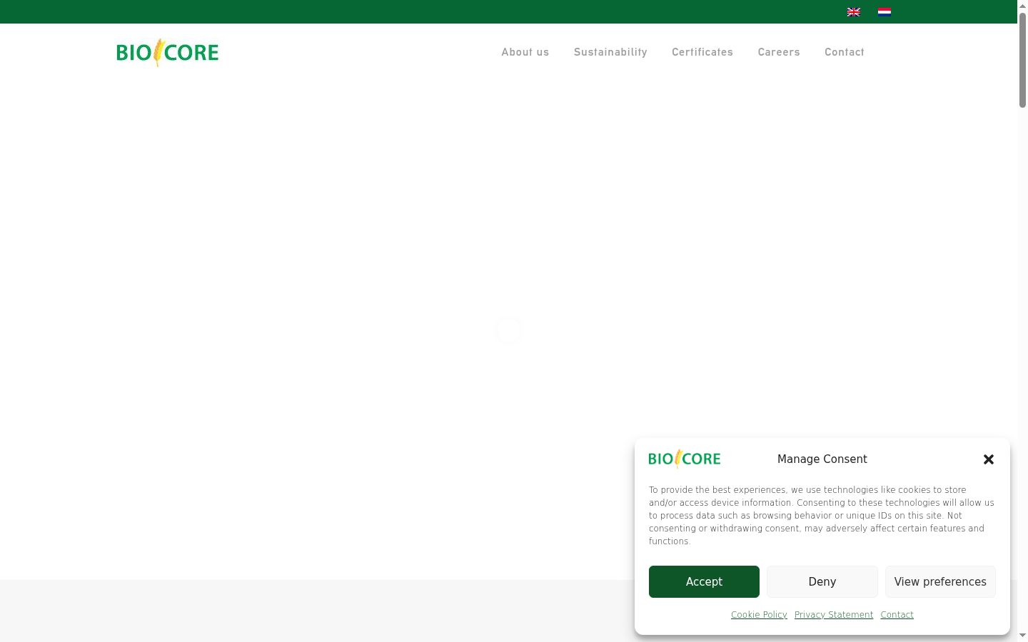 Screenshot of the consent banner shown before any interaction