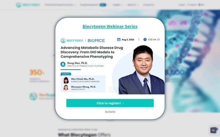 Screenshot of biocytogen.com