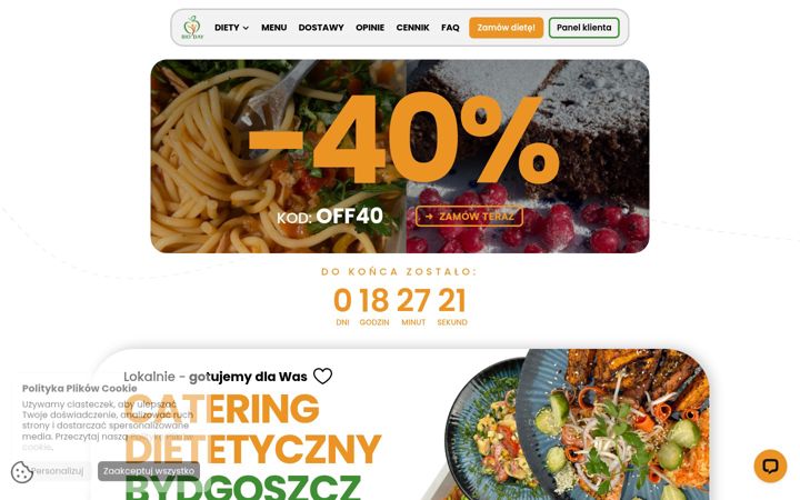 Screenshot stránky bioday-catering.pl