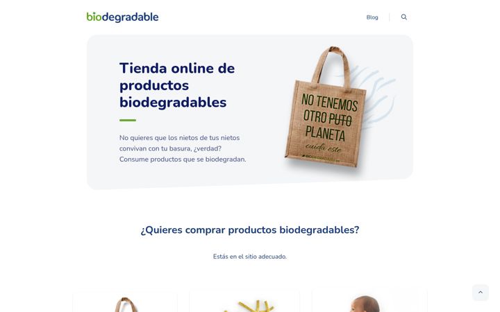 Screenshot of biodegradable.es