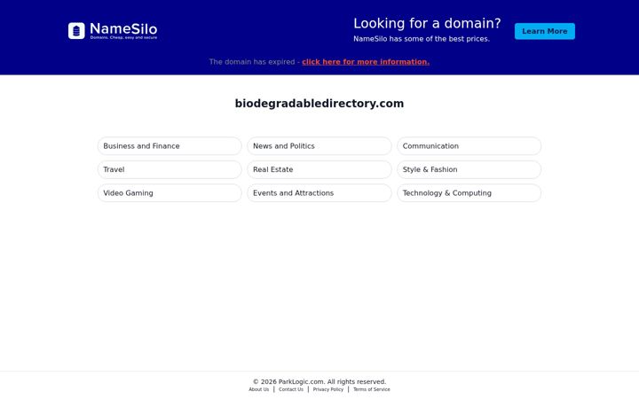 Screenshot of biodegradabledirectory.com