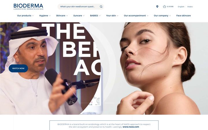 Screenshot of bioderma.ae