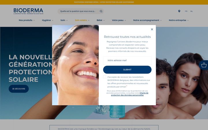Screenshot of bioderma.be