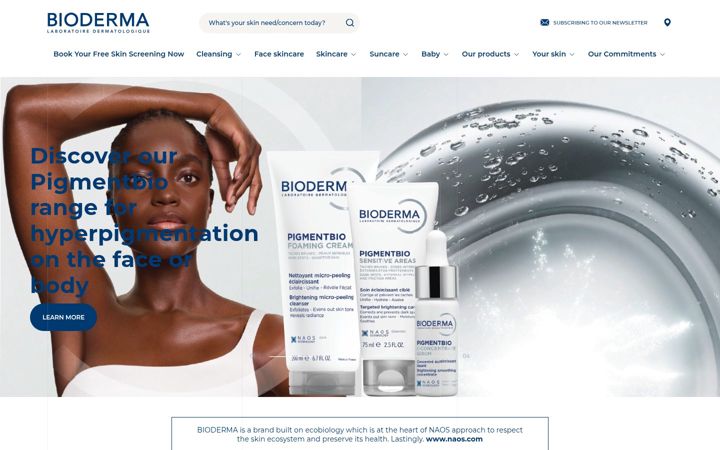 Screenshot of bioderma.co.za