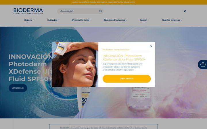 Screenshot of bioderma.com.ar