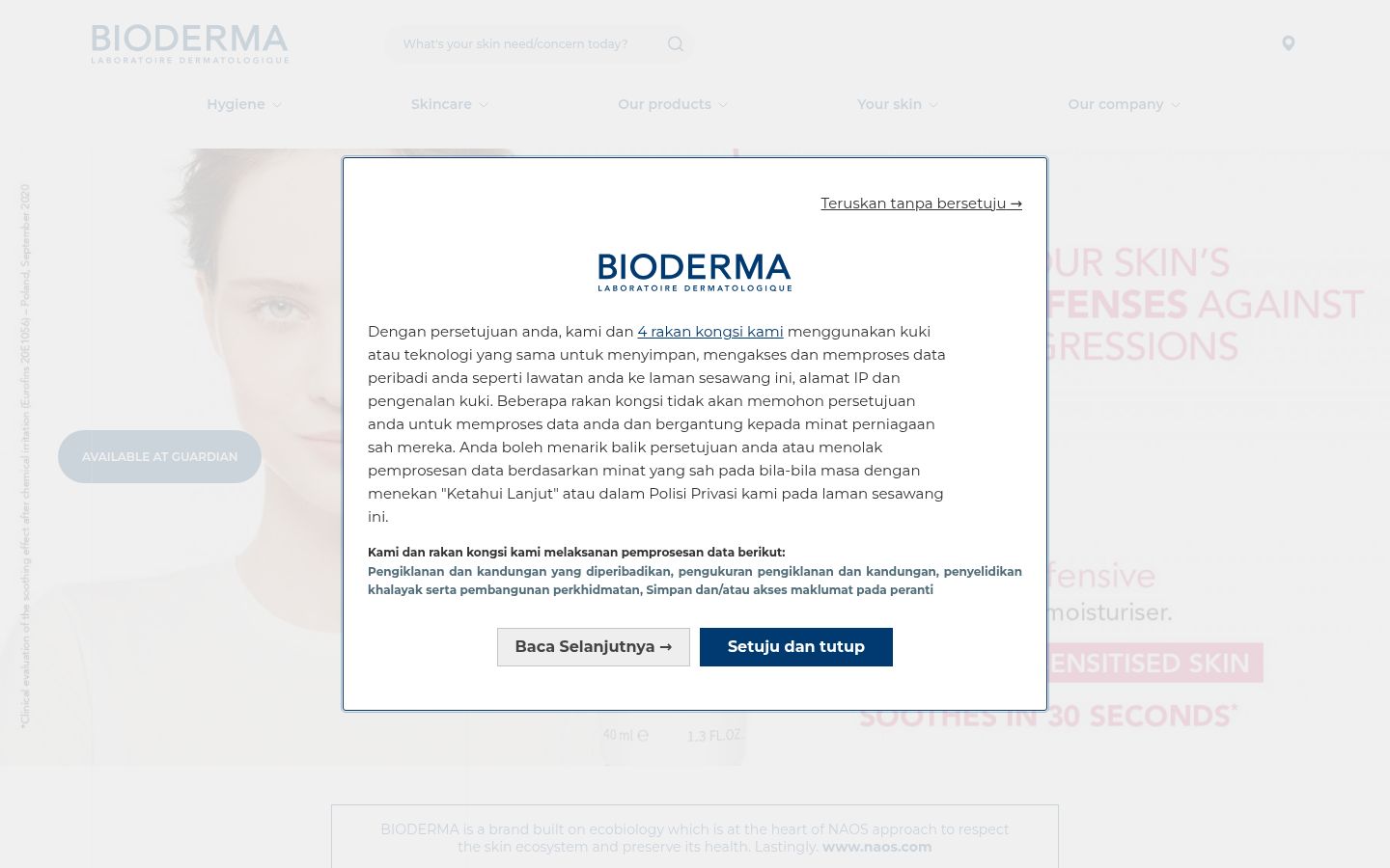 Screenshot tal-banner tal-kunsens muri qabel kwalunkwe interazzjoni