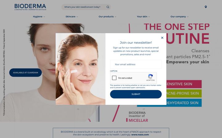 Screenshot of bioderma.com.my