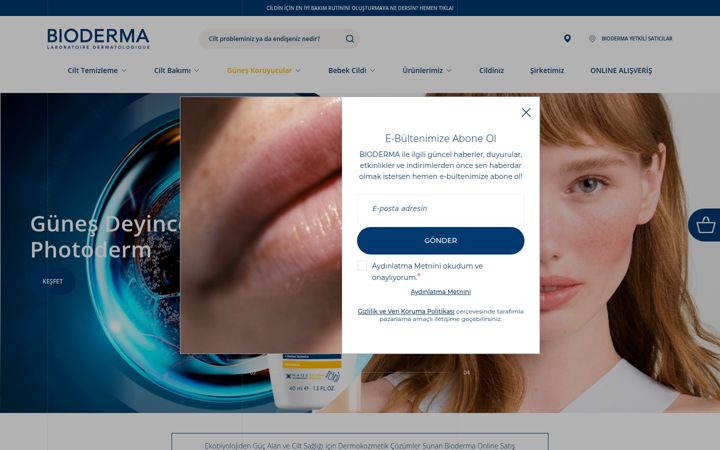 Screenshot di bioderma.com.tr