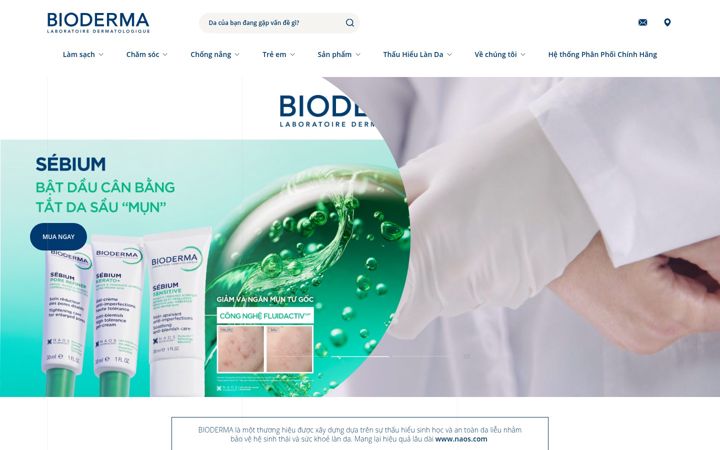 Screenshot of bioderma.com.vn