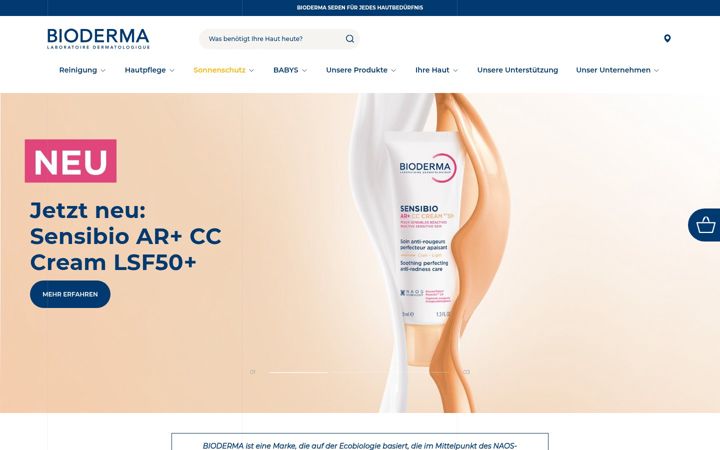 Screenshot of bioderma.de