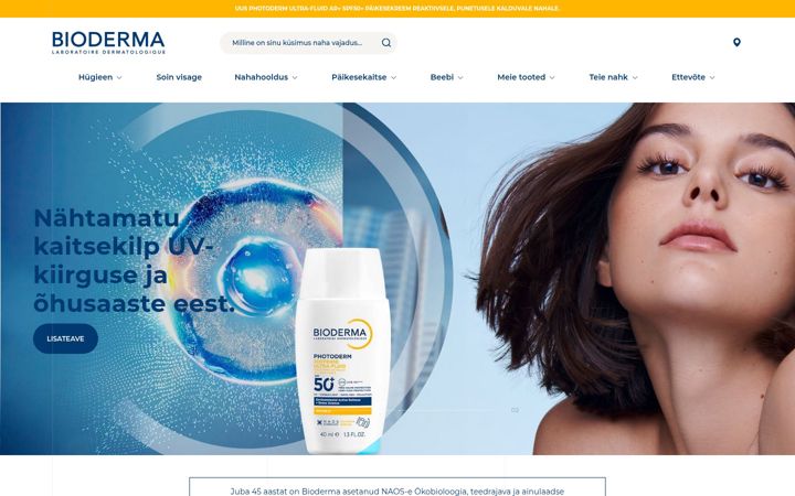 Screenshot of bioderma.ee