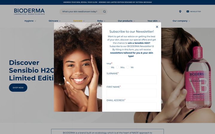 Screenshot of bioderma.ie