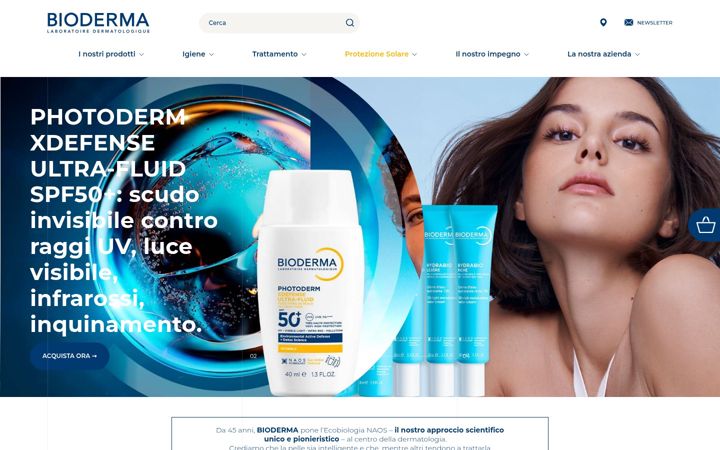 Screenshot of bioderma.it
