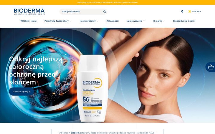 Screenshot stránky bioderma.pl
