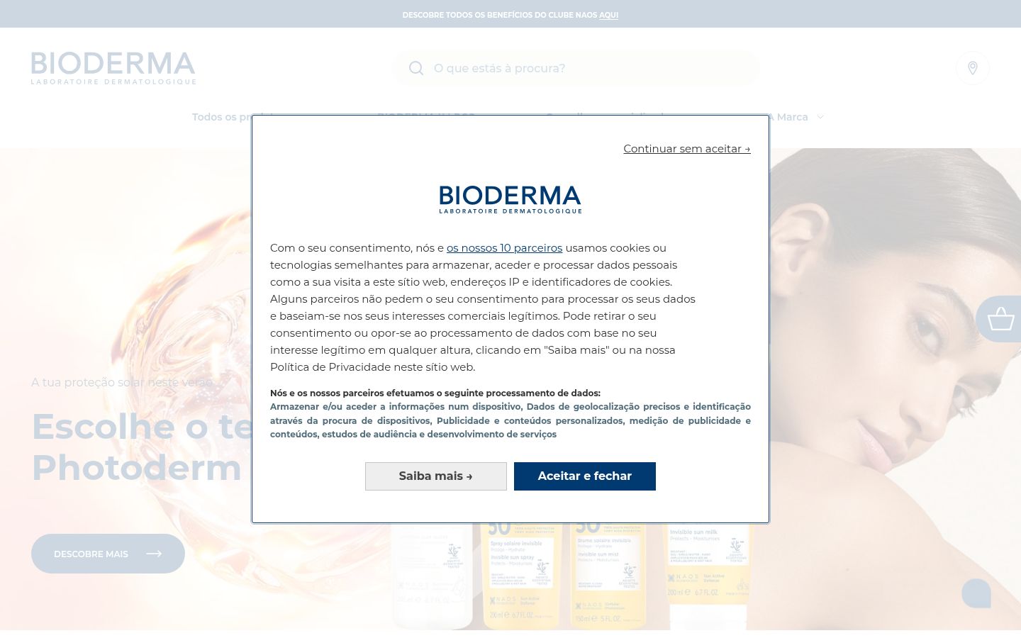 Screenshot tal-banner tal-kunsens muri qabel kwalunkwe interazzjoni