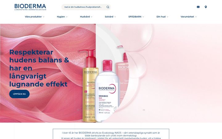 Screenshot of bioderma.se