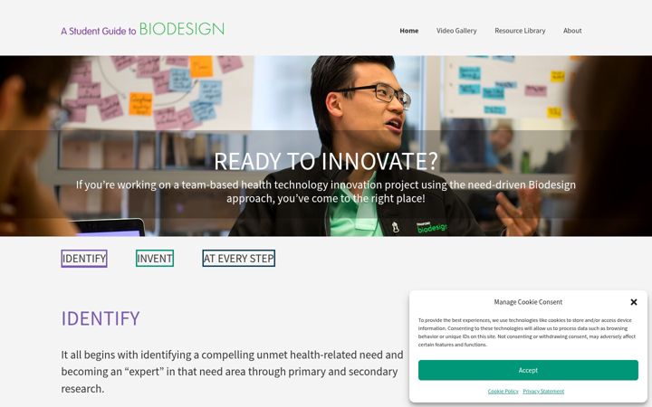 Screenshot ta' biodesignguide.stanford.edu