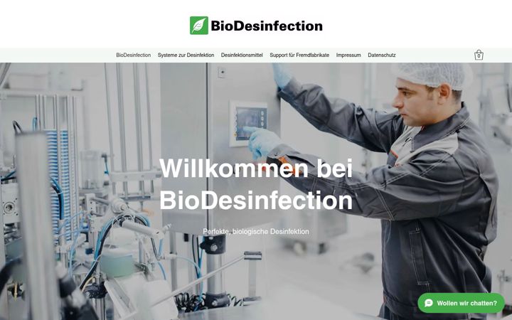 Snímek obrazovky biodesinfection.de