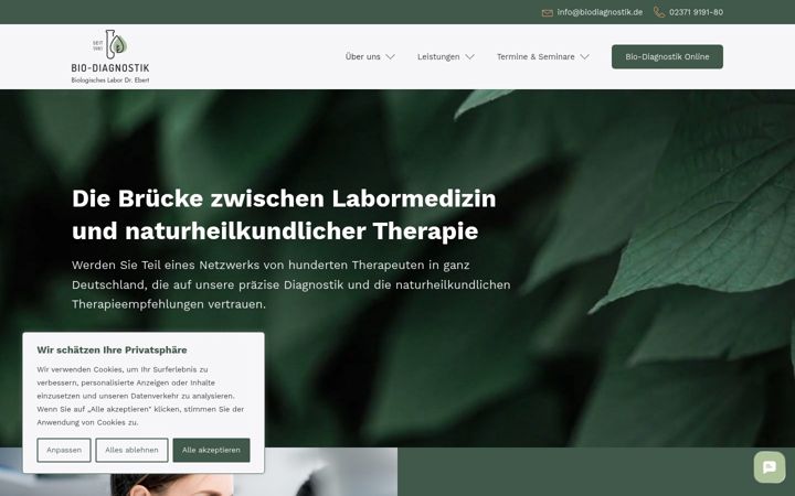 Screenshot of biodiagnostik.de