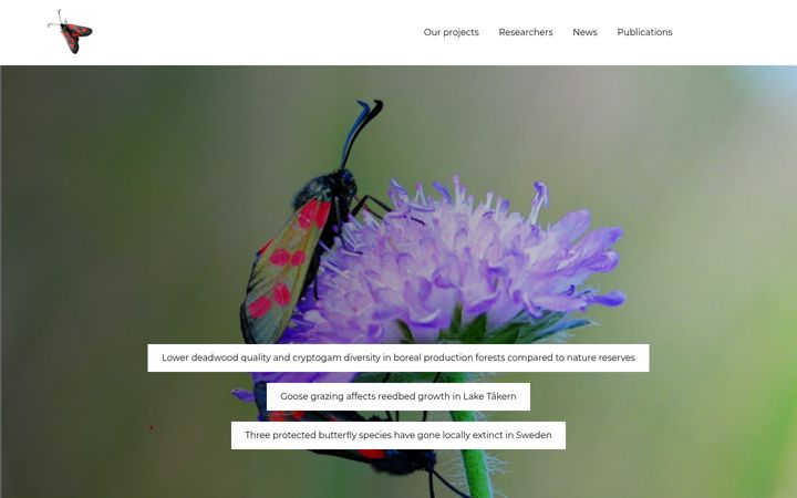 Screenshot of biodiversa.se