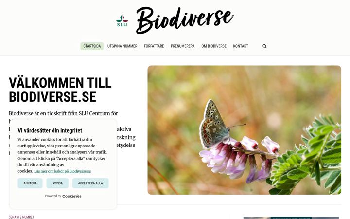 Screenshot of biodiverse.se