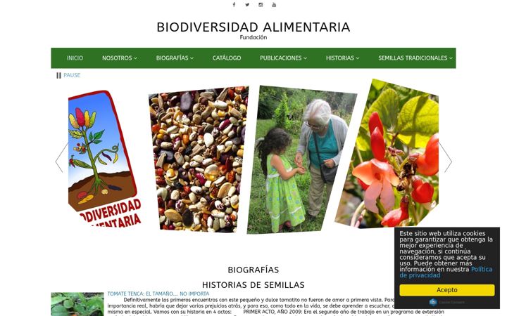 Screenshot of biodiversidadalimentaria.cl