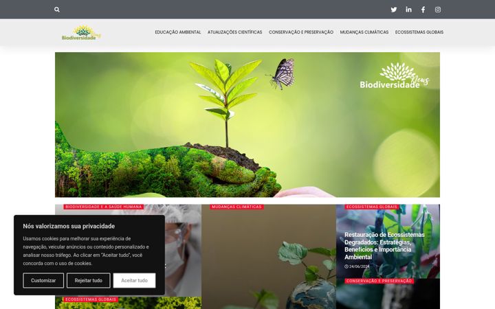 Skärmbild av biodiversidadenews.com.br