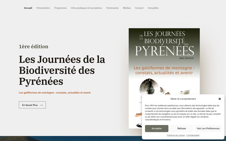 Screenshot of biodiversite-pyrenees.fr