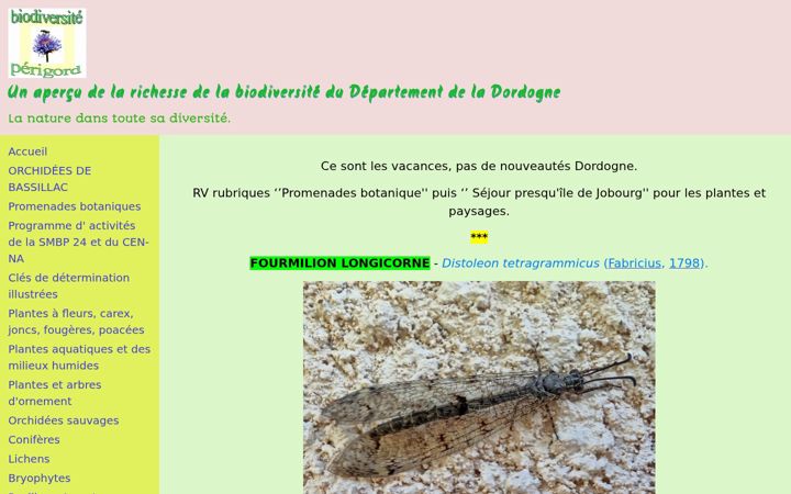 Screenshot of biodiversiteperigord.fr