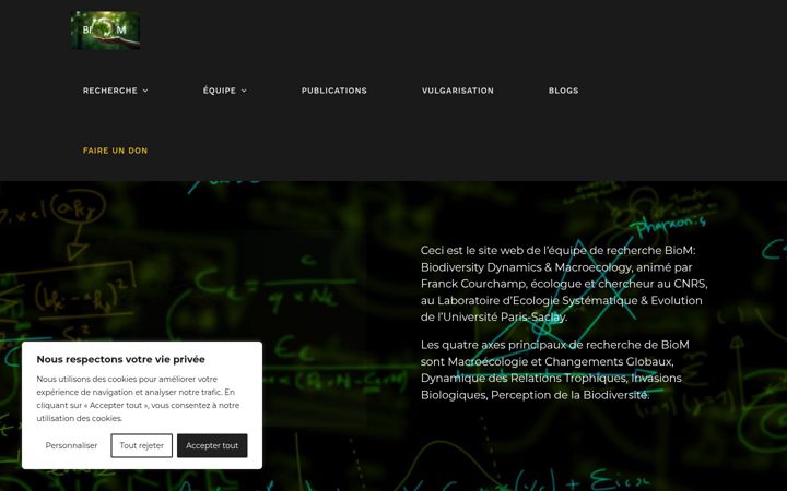 Skjermbilde av biodiversitydynamics.fr
