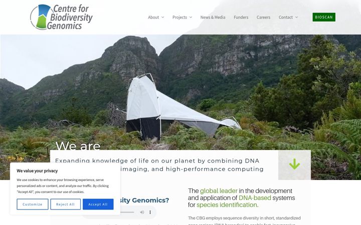 Screenshot of biodiversitygenomics.net