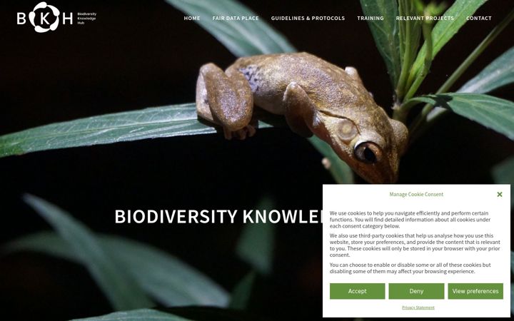 Screenshot του biodiversityknowledgehub.eu