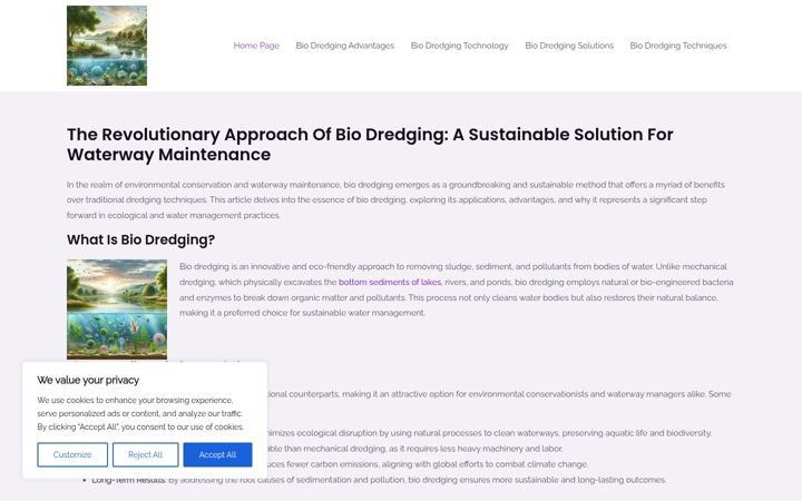 Screenshot of biodredging.net