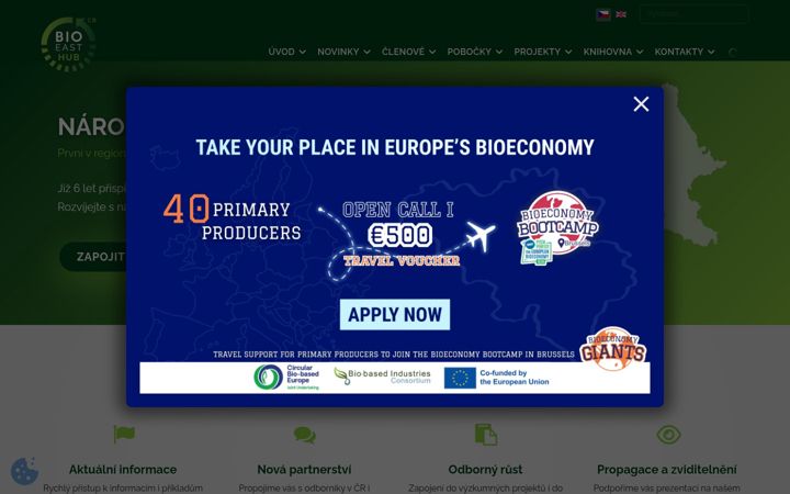 Screenshot του bioeasthub.cz