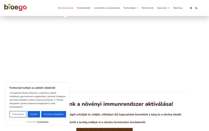 Skærmbillede af bioego.hu