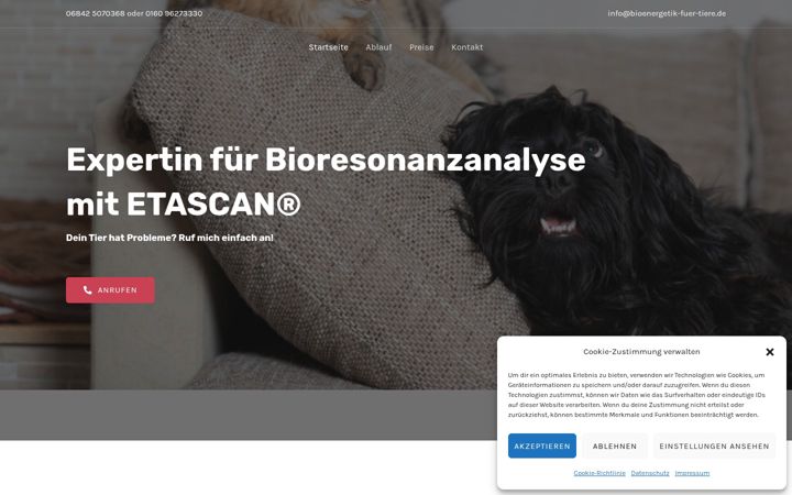 Screenshot of bioenergetik-hund.de