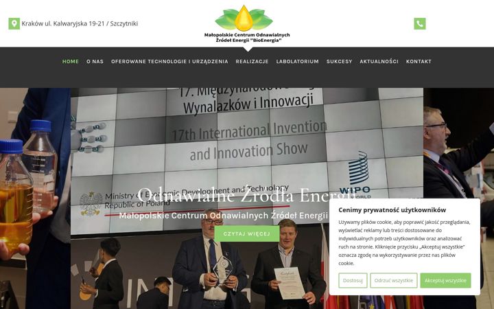 Screenshot stránky bioenergia.com.pl