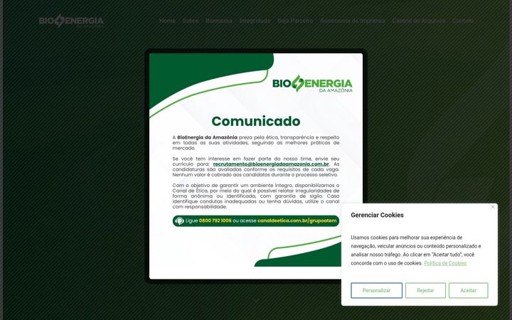 Skärmbild av bioenergiadaamazonia.com.br