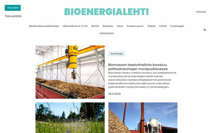 Posnetek zaslona bioenergialehti.fi