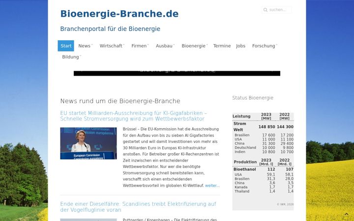 Screenshot of bioenergie-branche.de