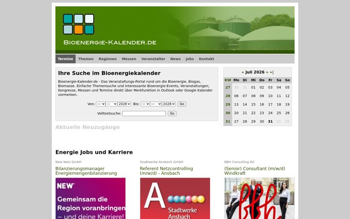 Screenshot of bioenergie-kalender.de