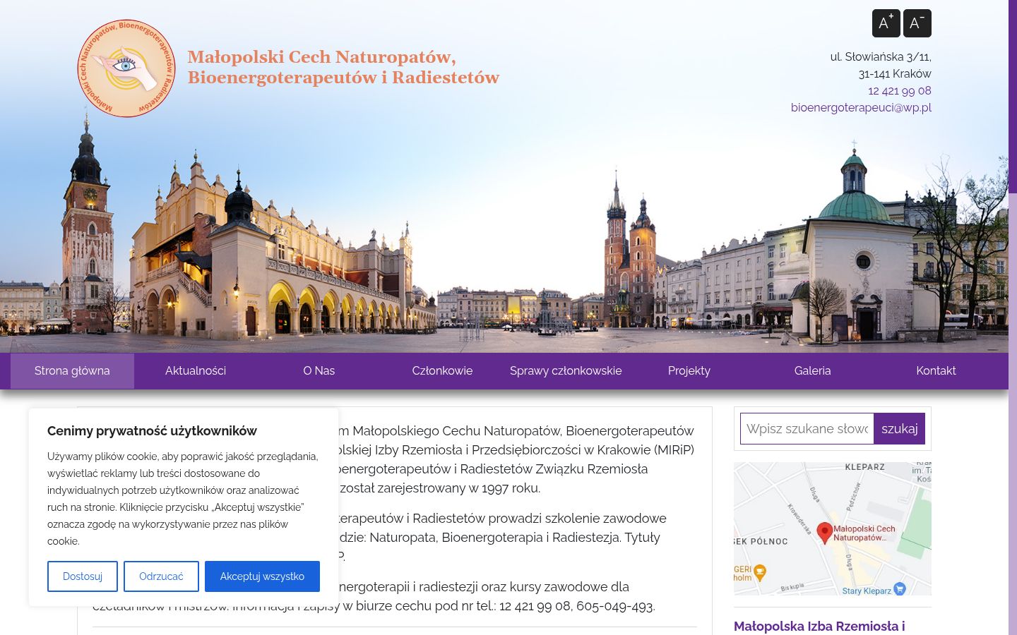 Zrzut ekranu banera zgody wyświetlanego przed jakąkolwiek interakcją