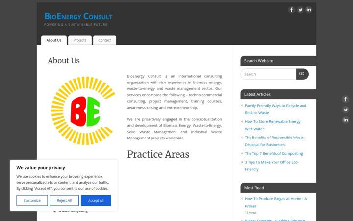 Screenshot of bioenergyconsultant.com