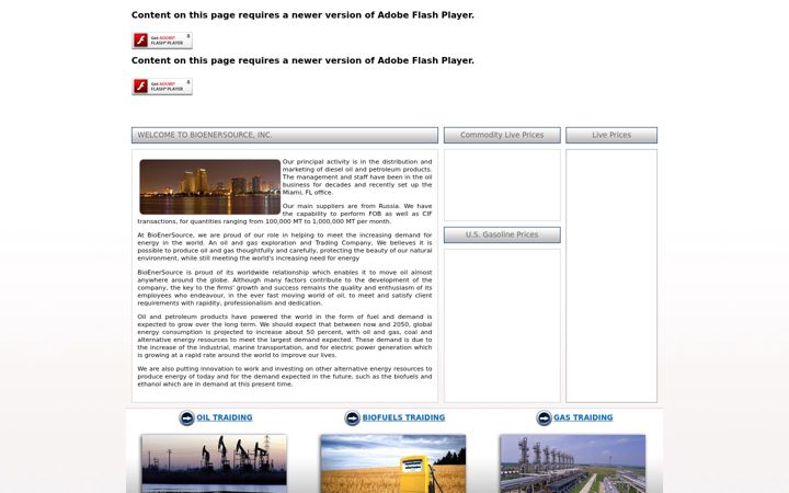 Screenshot van bioenersource.org