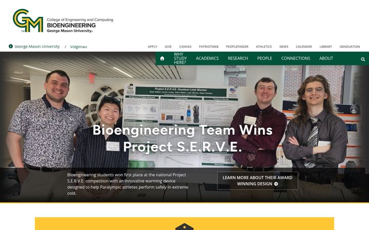 Screenshot ta' bioengineering.gmu.edu