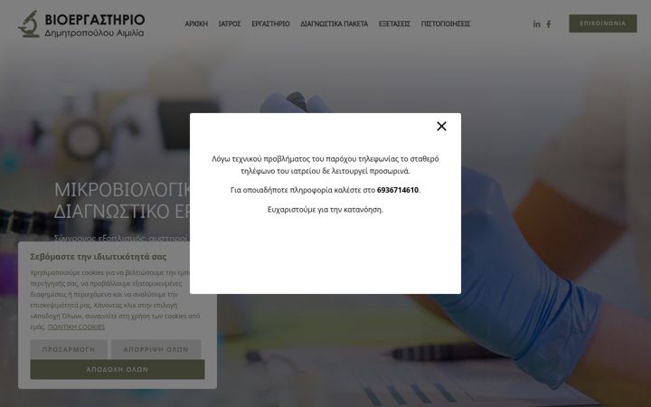 Snímek obrazovky bioergastirio.gr