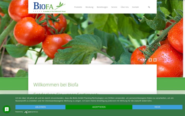 Screenshot of biofa-profi.de