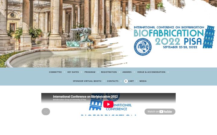 Screenshot of biofabrication2022.org