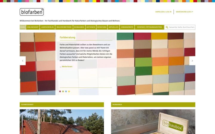 Screenshot of biofarben.de
