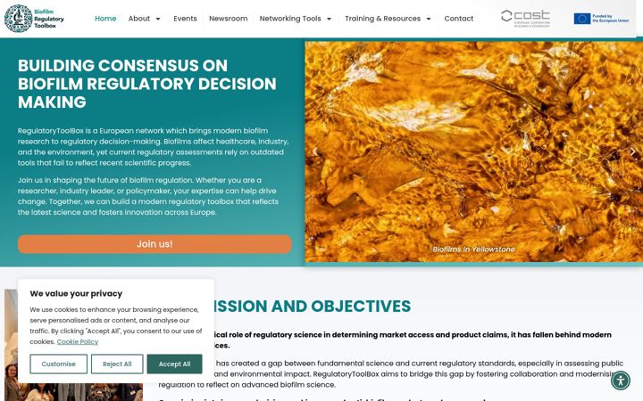 Screenshot of biofilmtools.eu